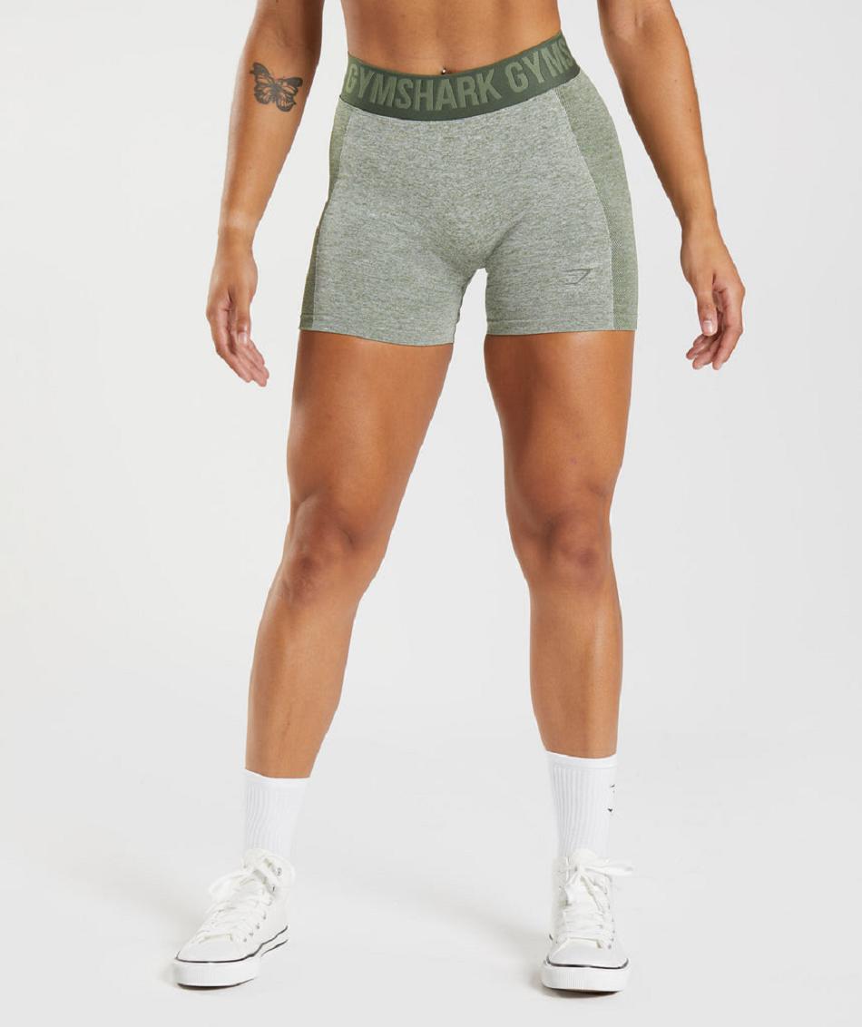 Szorty Damskie Gymshark Flex Zielone Oliwkowe | PL 2391FDN